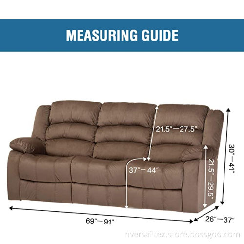 Home Three-seat Furniture Twill Stretch Recliner Sofa Covers